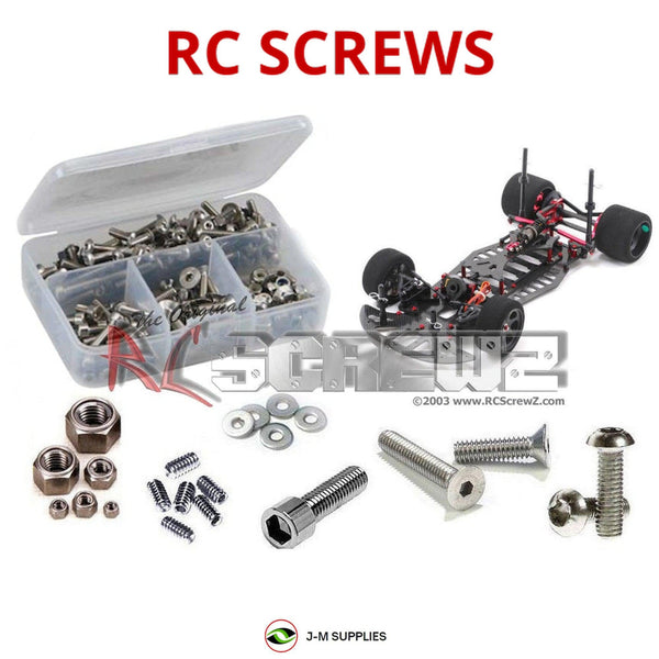 Representative image of an RCScrewZ stainless steel metric conversion screw kit for CRC Gen X10 SE 200mm WGT #1801; exact kit contents vary by RC model.