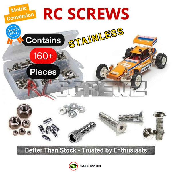 Representative image of an RCScrewZ stainless steel metric conversion screw kit for Team Associated RC10 Classic 2013 1/10 2WD Buggy (6001); exact kit contents vary by RC model.