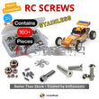 Representative image of an RCScrewZ stainless steel metric conversion screw kit for Team Associated RC10 Classic 2013 1/10 2WD Buggy (6001); exact kit contents vary by RC model.