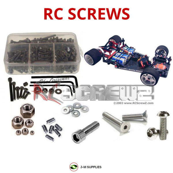 Representative image of an RCScrewZ stainless steel metric conversion screw kit for CRC Gen X Metric Version; exact kit contents vary by RC model.