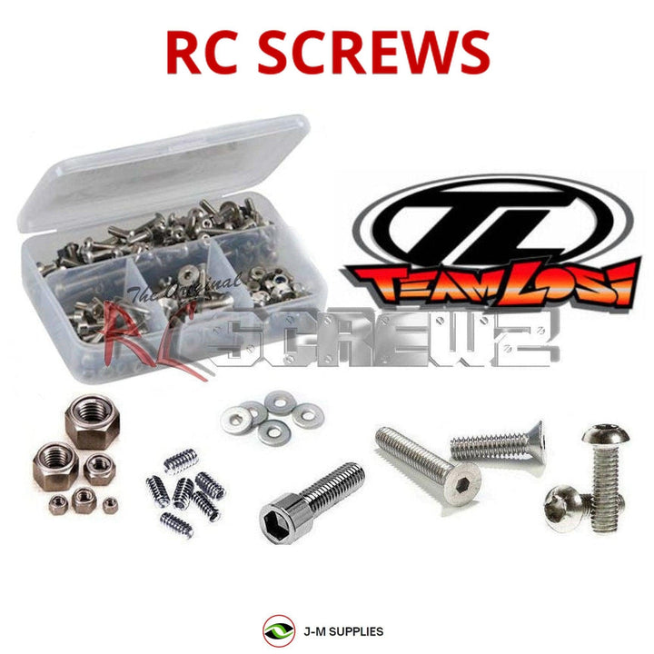 Representative image of an RCScrewZ stainless steel metric conversion screw kit for Team Losi 8IGHT-T Race Roller 1/8 Nitro 4WD Truck (LOSA0802); exact kit contents vary by RC model.