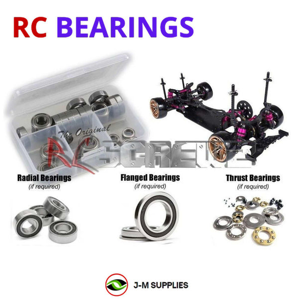 J-M SUPPLIES - RCScrewZ Rubber Shielded Bearing Kit 3rac010r for 3 Racing Sakura D4 RWD 1/10 Drift RC Car | SET -