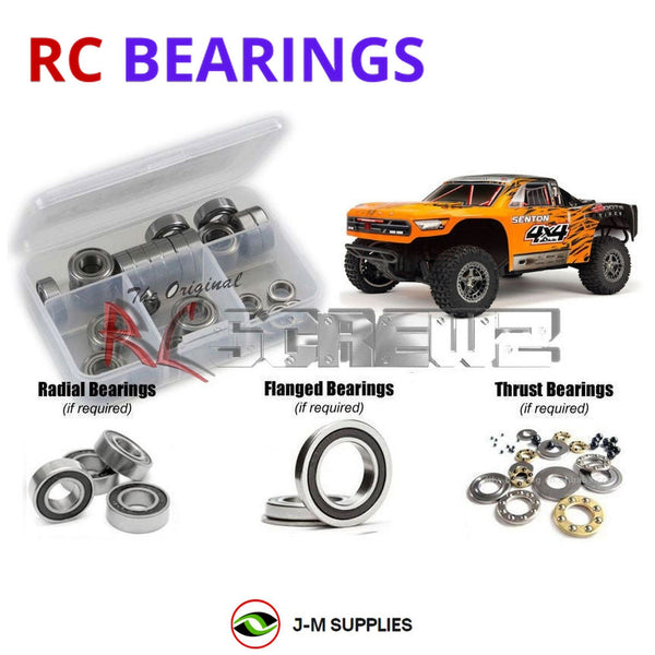 J-M SUPPLIES - RCScrewZ Rubber Shielded Bearing Kit ara030r for Arrma RC Senton 3s BLX #102721 RC Car | PRO -