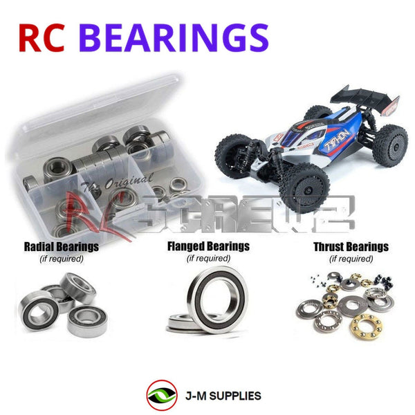 J-M SUPPLIES RC Parts Store - RCScrewZ Rubber Shielded Bearing Kit ara056r for ARRMA Typhon Grom MEGA 380 1/14 Electric 4WD Brushed Buggy (ARA2106, 2106) | SET