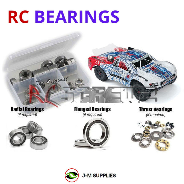 J-M SUPPLIES - RCScrewZ Rubber Shielded Bearing Kit arrm010r for Arrma RC Senton SCT 6S 1/10 (#AR106007) | PRO -