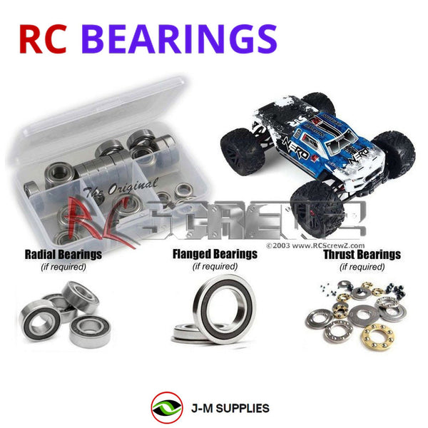J-M SUPPLIES - RCScrewZ Rubber Shielded Bearing Kit arrm012r for Arrma RC Nero Monster RC Car | UPG -