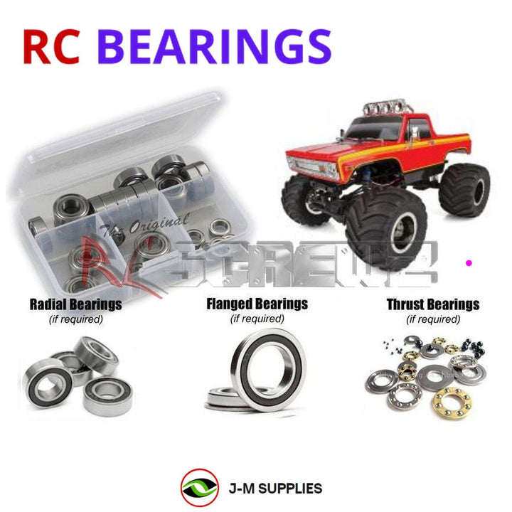 Representative image of an RCScrewZ rubber-sealed bearing kit for Team Associated MT12 RTR 1/12 4WD Monster Truck (40007); exact bearing sizes and quantities vary by RC model.