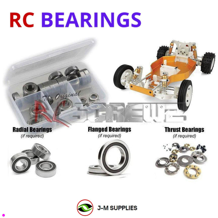 Representative image of an RCScrewZ rubber-sealed bearing kit for Team Associated RC10 40th Classic 1/10 2WD Buggy (6007); exact bearing sizes and quantities vary by RC model.