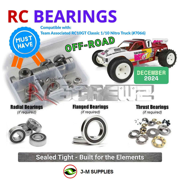 J-M SUPPLIES RC Parts Store - RCScrewZ Rubber Shielded Bearing Kit asc152r for Team Associated RC10GT Classic Kit 1/10 Nitro 2WD Off-Road Stadium Truck (#7066) | SET