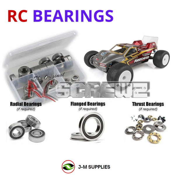 Representative image of an RCScrewZ rubber-sealed bearing kit for Team Associated T6.1 1/10 Electric 2WD Truck (70002, ASC70002); exact bearing sizes and quantities vary by RC model.