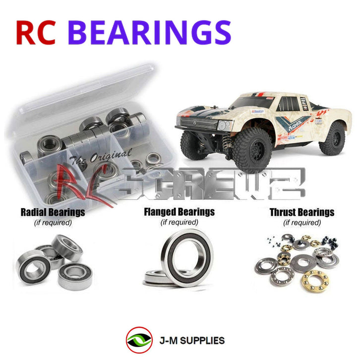 Representative image of an RCScrewZ rubber-sealed bearing kit for Axial Yeti Jr SCORE 1/18 Electric 4WD Trophy Truck (90052); exact bearing sizes and quantities vary by RC model.