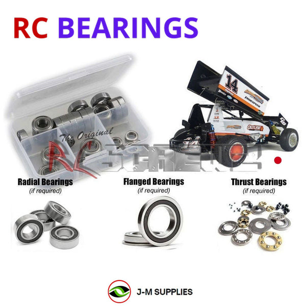 J-M SUPPLIES - RCScrewZ Rubber Shielded Bearing Kit cus012r for Custom Works Outlaw 4 Sprint 1/10 (#0724) | SET -