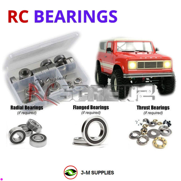 Representative image of an RCScrewZ rubber-sealed bearing kit for Cross RC KR4 Athletics Series #CZRKR4B; exact bearing sizes and quantities vary by RC model.