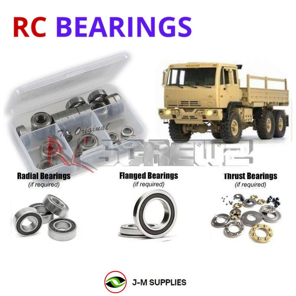 Representative image of an RCScrewZ rubber-sealed bearing kit for Cross RC FC-6 1/12th 6X6 (#CZRFC6); exact bearing sizes and quantities vary by RC model.