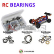 Representative image of an RCScrewZ rubber-sealed bearing kit for DHK Hobby Megatron 8e; exact bearing sizes and quantities vary by RC model.