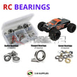 Representative image of an RCScrewZ rubber-sealed bearing kit for DHK Hobby Maximus EP 1/8 #8382; exact bearing sizes and quantities vary by RC model.