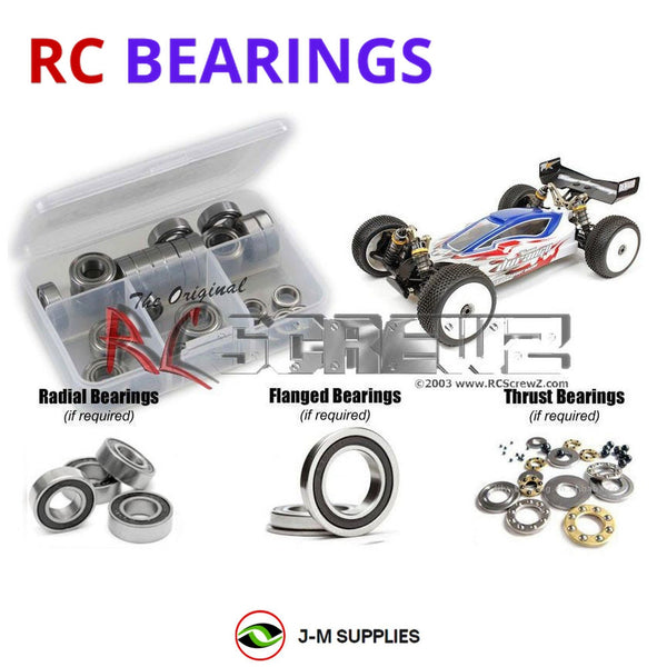 Representative image of an RCScrewZ rubber-sealed bearing kit for Team Durango DEX408; exact bearing sizes and quantities vary by RC model.