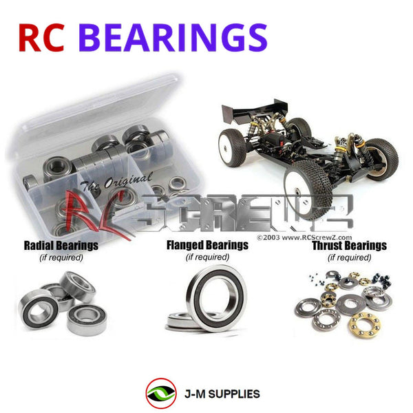 Representative image of an RCScrewZ rubber-sealed bearing kit for Team Durango DEX408 V2; exact bearing sizes and quantities vary by RC model.