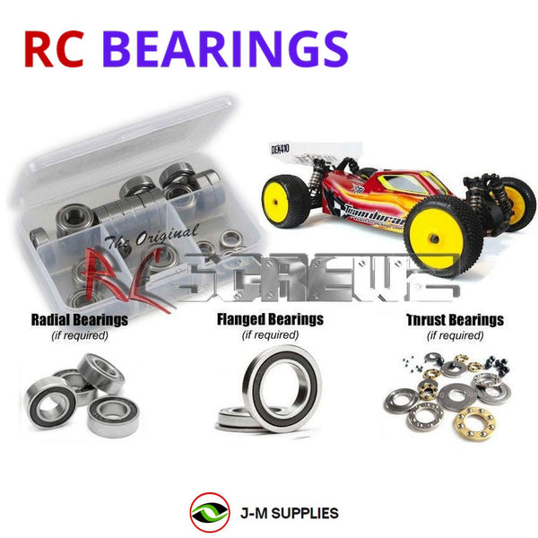Representative image of an RCScrewZ rubber-sealed bearing kit for Team Durango DEX410 V4 4WD Buggy; exact bearing sizes and quantities vary by RC model.