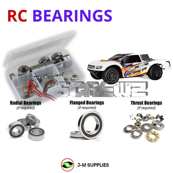 Representative image of an RCScrewZ rubber-sealed bearing kit for Team Durango DESC10; exact bearing sizes and quantities vary by RC model.