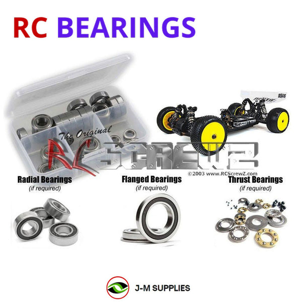 Representative image of an RCScrewZ rubber-sealed bearing kit for Team Durango DEX410 V4; exact bearing sizes and quantities vary by RC model.