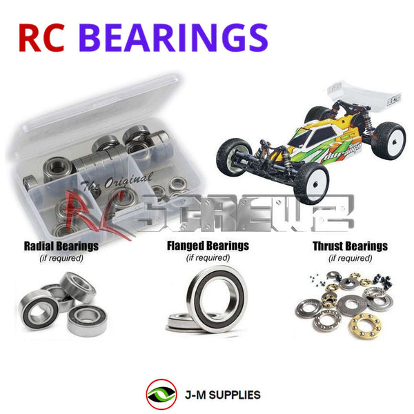 Representative image of an RCScrewZ rubber-sealed bearing kit for Team Durango DEX210 V3; exact bearing sizes and quantities vary by RC model.
