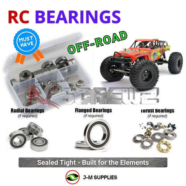 Representative image of an RCScrewZ rubber-sealed bearing kit for FTX Mauler Crawler 1/10 FTX5575; exact bearing sizes and quantities vary by RC model.