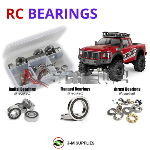 Representative image of an RCScrewZ rubber-sealed bearing kit for Gmade Komodo 1/10 Rock Crawler GS01 (#GM54000); exact bearing sizes and quantities vary by RC model.