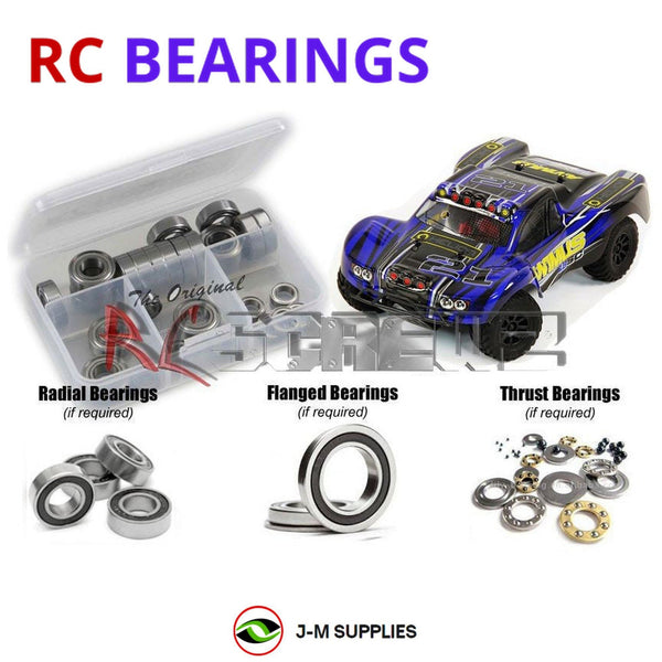 Representative image of an RCScrewZ rubber-sealed bearing kit for Helion RC Animus 18SC; exact bearing sizes and quantities vary by RC model.