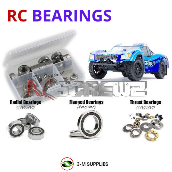 Representative image of an RCScrewZ rubber-sealed bearing kit for Helion RC Verdikt 12B; exact bearing sizes and quantities vary by RC model.