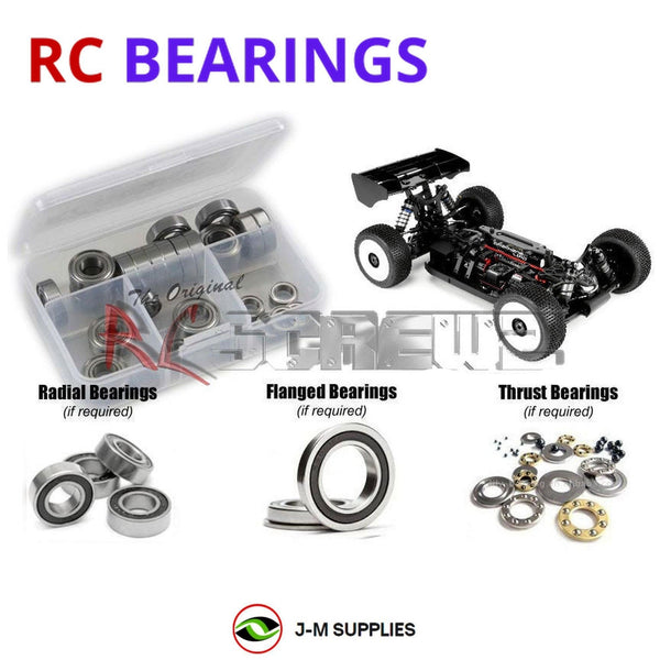 Representative image of an RCScrewZ rubber-sealed bearing kit for HB Racing E819RS 1/8 Buggy - Electric - 4WD (#204645); exact bearing sizes and quantities vary by RC model.