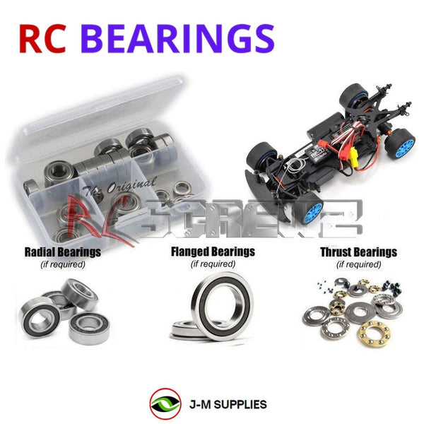 Representative image of an RCScrewZ rubber-sealed bearing kit for HPI Racing Micro RS4 1/18 Elec 4WD Touring/Drift (610, 619); exact bearing sizes and quantities vary by RC model.