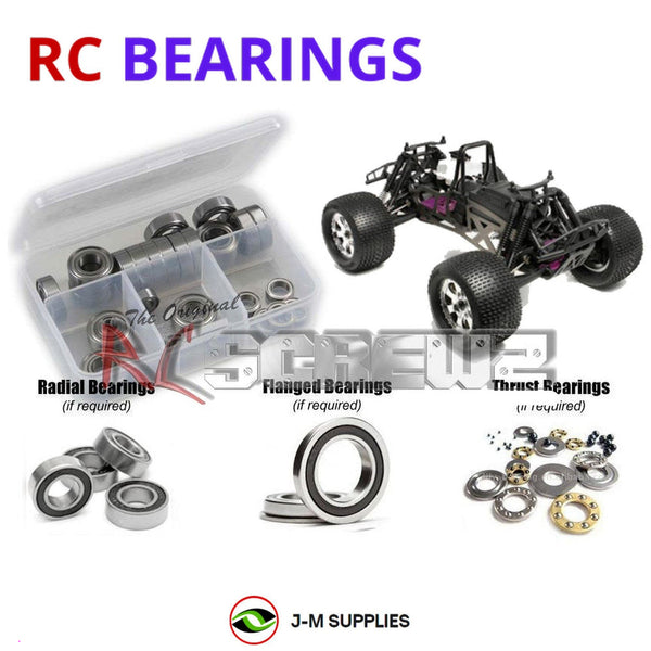 Representative image of an RCScrewZ rubber-sealed bearing kit for HPI Savage X 4.1 RTR 1/8 Nitro 4WD Monster Truck (858); exact bearing sizes and quantities vary by RC model.