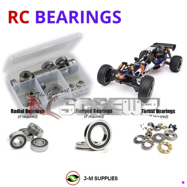 Representative image of an RCScrewZ rubber-sealed bearing kit for HPI Baja 5B SS 1/5 Gas 2WD Off-Road Buggy (10610, 10611, 112457); exact bearing sizes and quantities vary by RC model.