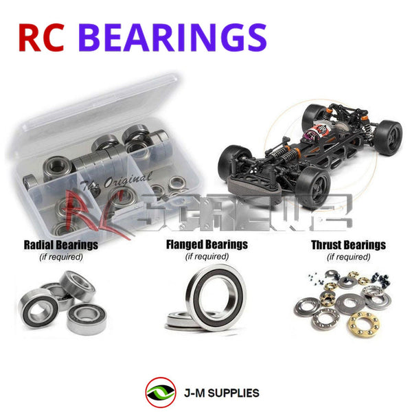 Representative image of an RCScrewZ rubber-sealed bearing kit for HPI Cup Racer 1M True Ten 1/10 Electric Touring Car (100595); exact bearing sizes and quantities vary by RC model.