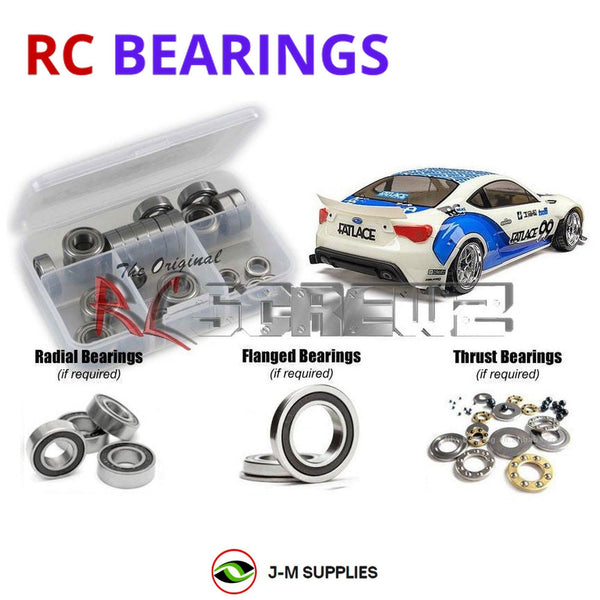 Representative image of an RCScrewZ rubber-sealed bearing kit for HPI RS4 Sport 3 Drift BRZ 1/10 Electric 4WD Drift Car (114356); exact bearing sizes and quantities vary by RC model.