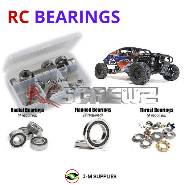 J-M SUPPLIES - RCScrewZ Rubber Shielded Bearing Kit kra001r for Kraken Vekta 5 Buggy 1/5 4WD (#KV7701/KV7702) | SET -