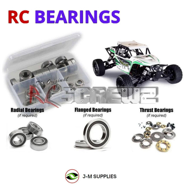 Representative image of an RCScrewZ rubber-sealed bearing kit for Kraken VESLA.5E C1E 1/5 Electric Roller (KVS303); exact bearing sizes and quantities vary by RC model.