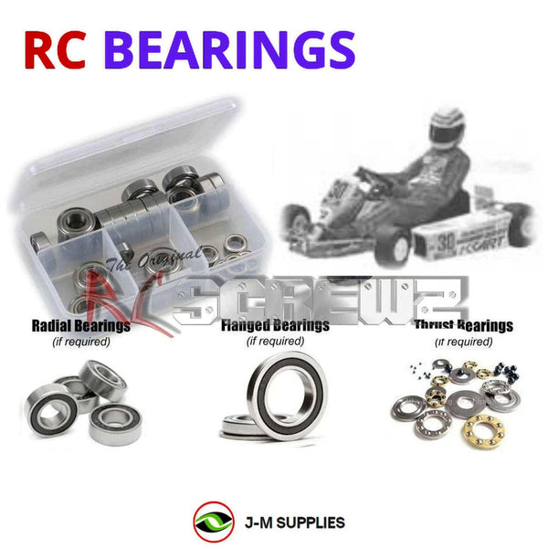 J-M SUPPLIES RC Parts Store - RCScrewZ Rubber Shielded Bearing Kit kyo029r for Kyosho Racing Cart 10 Vintage Nitro Racing Kart (4795200) | SET