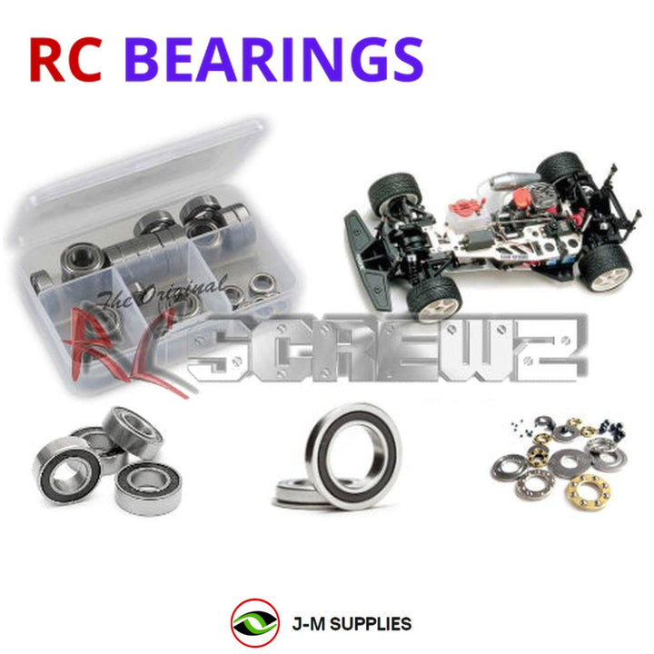 Representative image of an RCScrewZ rubber-sealed bearing kit for Kyosho SuperTen Competition III 1/10 Nitro 4WD Car (31824); exact bearing sizes and quantities vary by RC model.