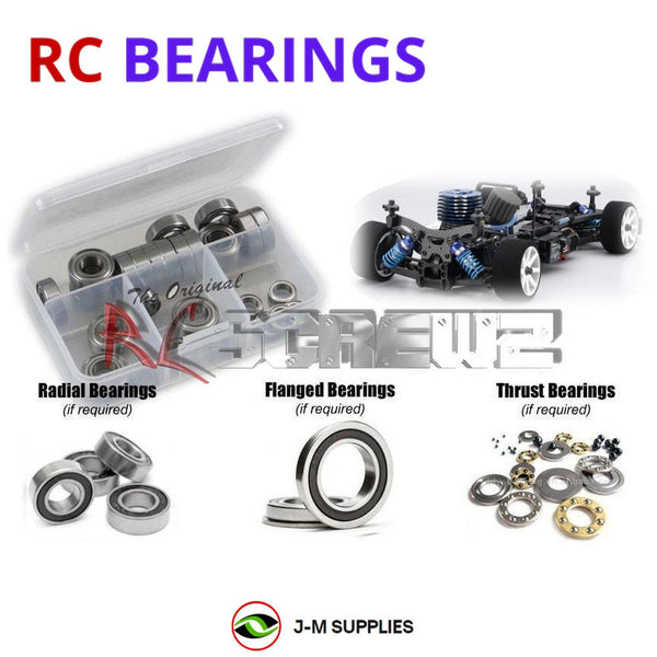Representative image of an RCScrewZ rubber-sealed bearing kit for Kyosho V-One RRR Evo2 1/10 Nitro 4WD Car (31262); exact bearing sizes and quantities vary by RC model.