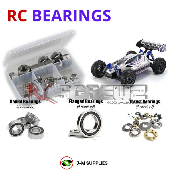 J-M SUPPLIES - RCScrewZ Rubber Shielded Bearing Kit kyo123r for Kyosho Inferno VE #30875 RC Car | SET -