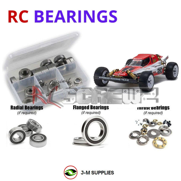J-M SUPPLIES - RCScrewZ Rubber Shielded Bearing Kit kyo186r for Kyosho Turbo Optima/Gold (#30619) Buggy Racer | SET -