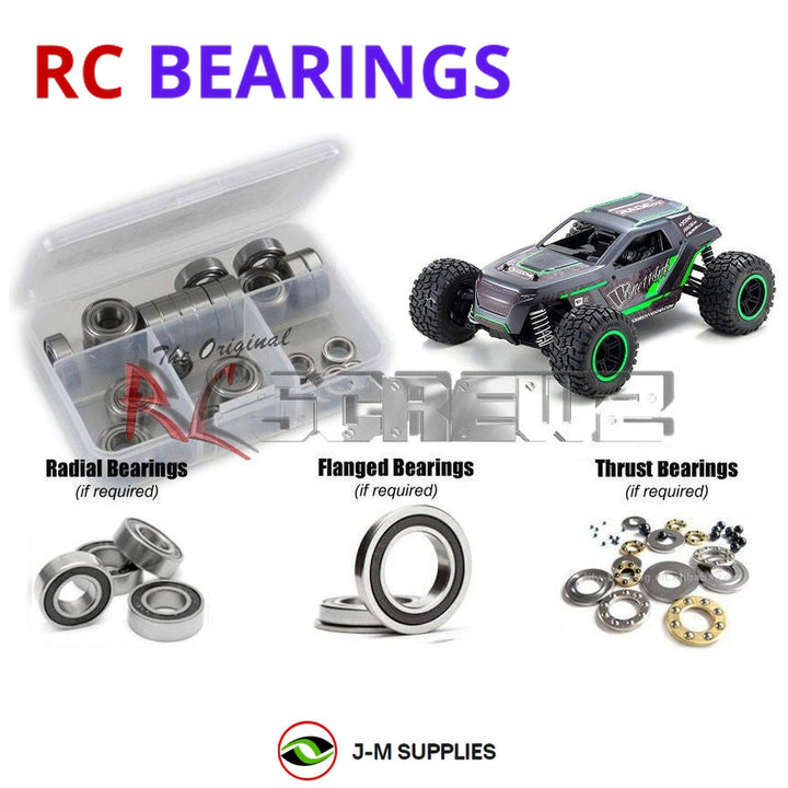 Representative image of an RCScrewZ rubber-sealed bearing kit for Kyosho Fazer Mk2 Rage 2.0 1/10 Electric 4WD Truck (34411); exact bearing sizes and quantities vary by RC model.
