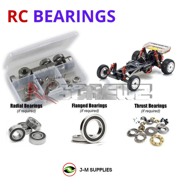 Representative image of an RCScrewZ rubber-sealed bearing kit for Kyosho Ultima Vintage Series 1/10 Electric 2WD Buggy (30625); exact bearing sizes and quantities vary by RC model.