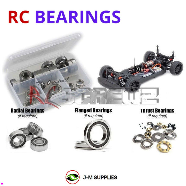 Representative image of an RCScrewZ rubber-sealed bearing kit for Kyosho Fazer Mk2 FZ02 1/10 Electric 4WD Touring Car (34461, 34461C); exact bearing sizes and quantities vary by RC model.