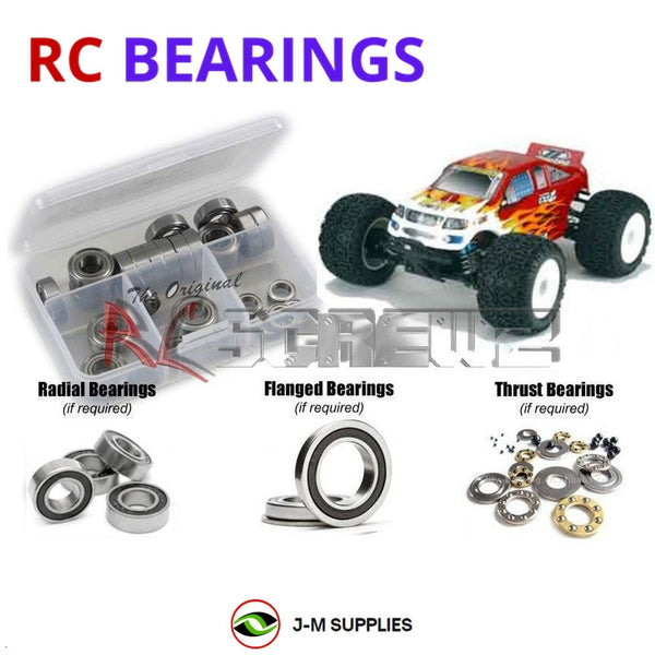 J-M SUPPLIES RC Parts Store - RCScrewZ Rubber Shielded Bearing Kit los022r for Team Losi LST2 1/8 Nitro 4WD Monster Truck (LOSB0015, B-0015) | SET