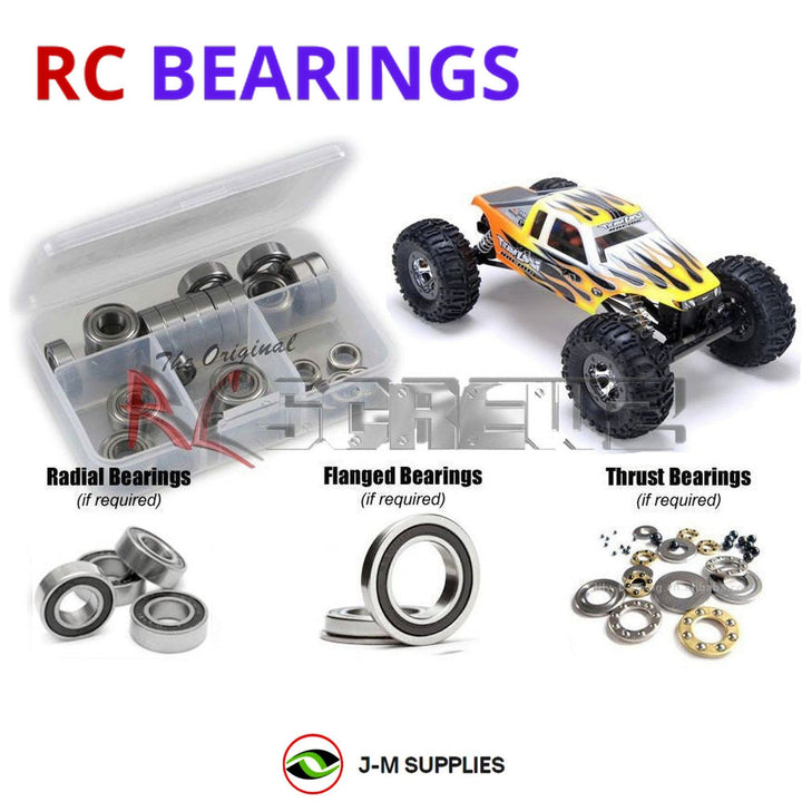 Representative image of an RCScrewZ rubber-sealed bearing kit for Team Losi Comp Crawler 1/10 Electric 4WD Crawler (LOSA0051); exact bearing sizes and quantities vary by RC model.
