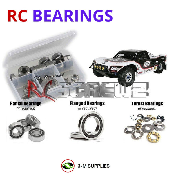 J-M SUPPLIES - RCScrewZ Rubber Shielded Bearing Kit los065r for Losi 5ive-T 1/5 4WD SC Truck (#LOSB0019/24) | SET -