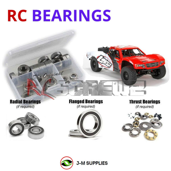J-M SUPPLIES - RCScrewZ Rubber Shielded Bearing Kit los087r for Losi Baja Rey 1/10 RTR 4WD Truck (#LOS03008) | SET -